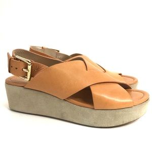 Michael Kors Leather & Suede Wedge Sandals